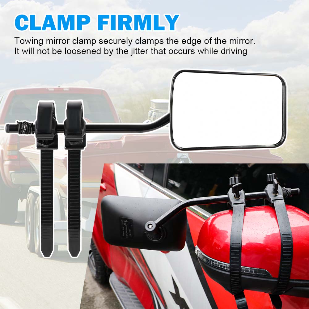 Universal Fit Adjustable Clip-On Towing Mirrors Set