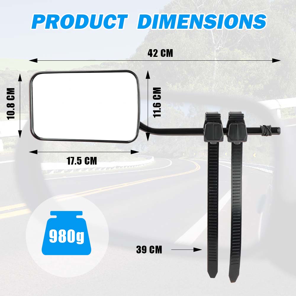 Universal Fit Adjustable Clip-On Towing Mirrors Set