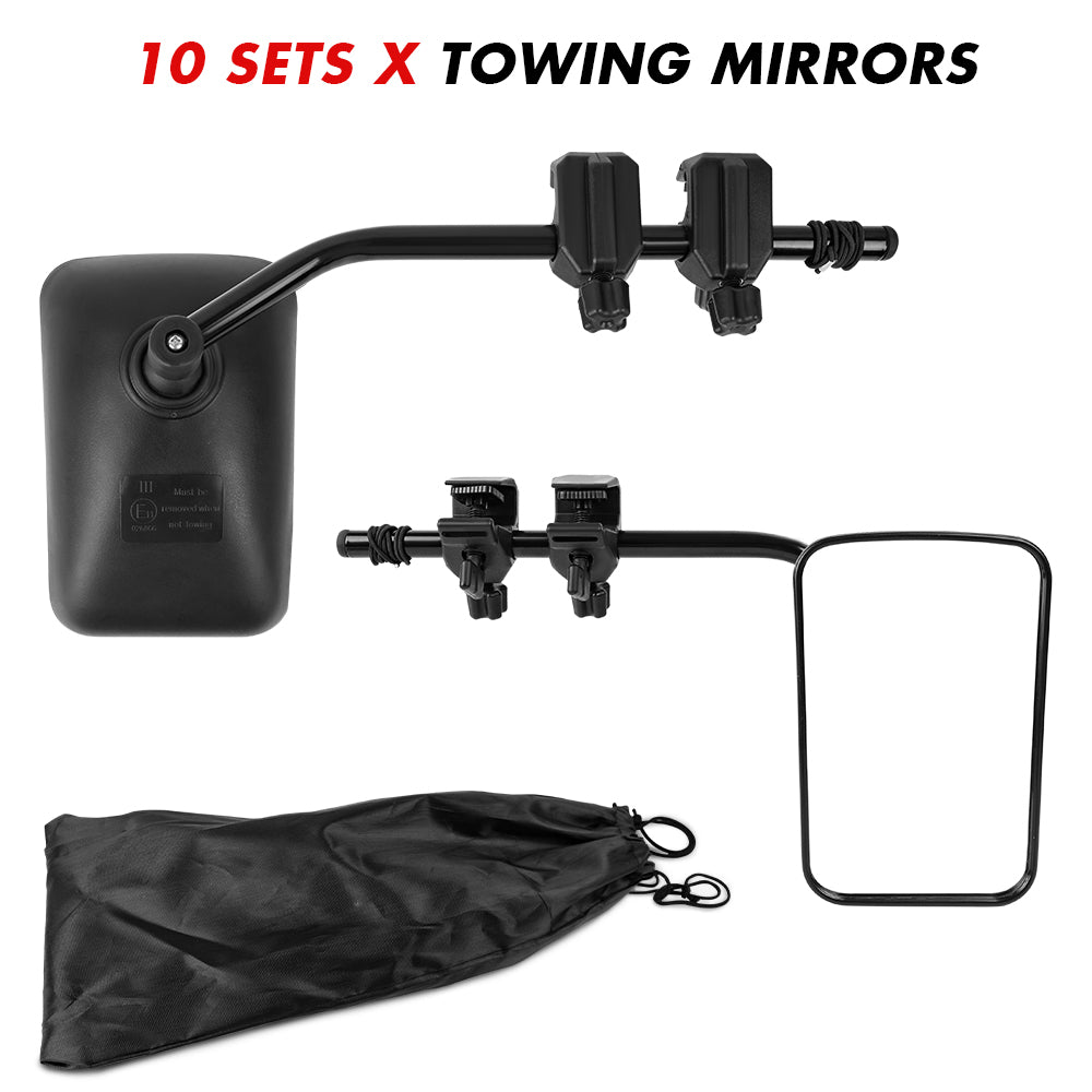 Universal Fit 360° Adjustable Clamp On Towing Mirrors 10 Pairs