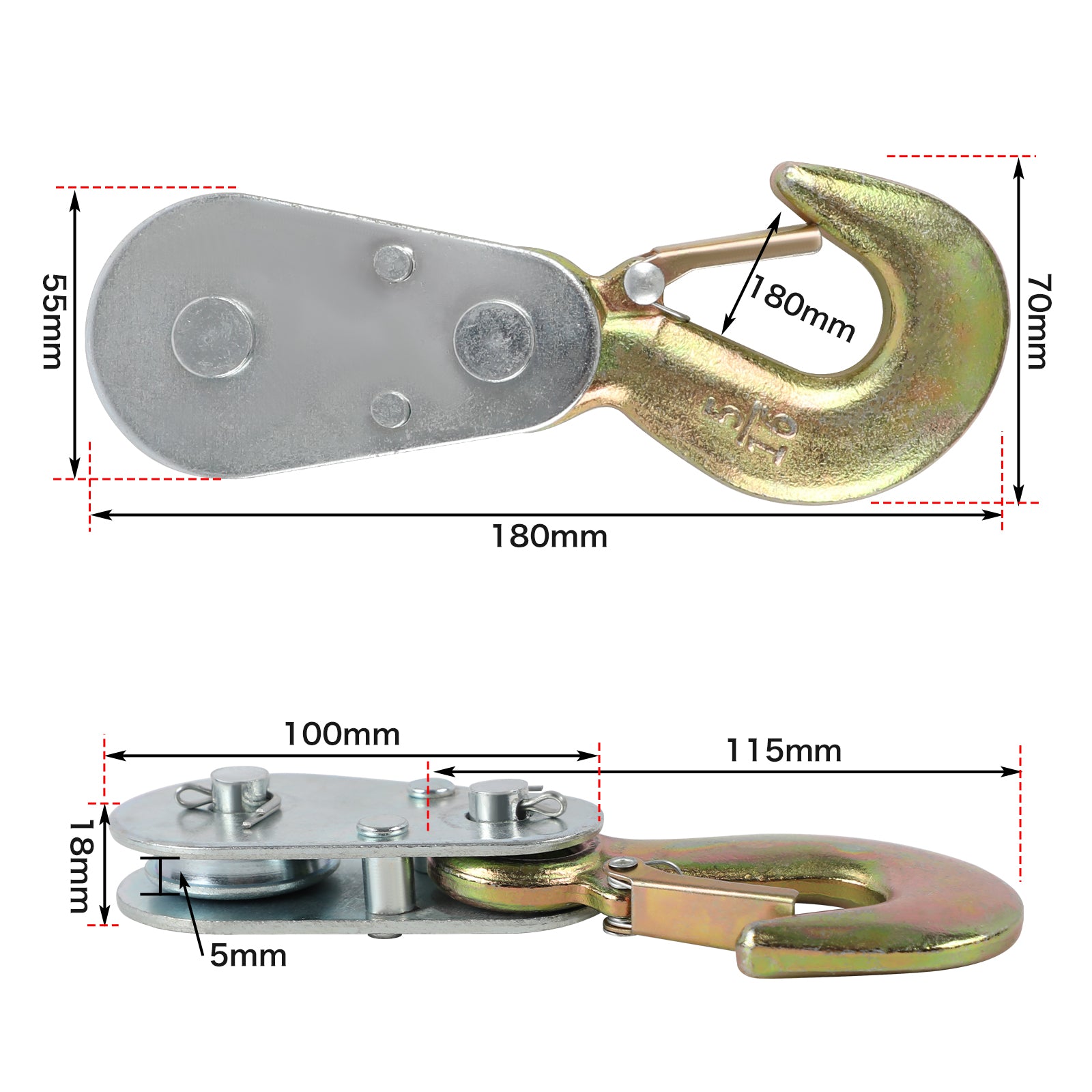 thumbnail interactive-video image 1 of 50 Ton Single Sheave Snatch Block With Hook 1 of 10