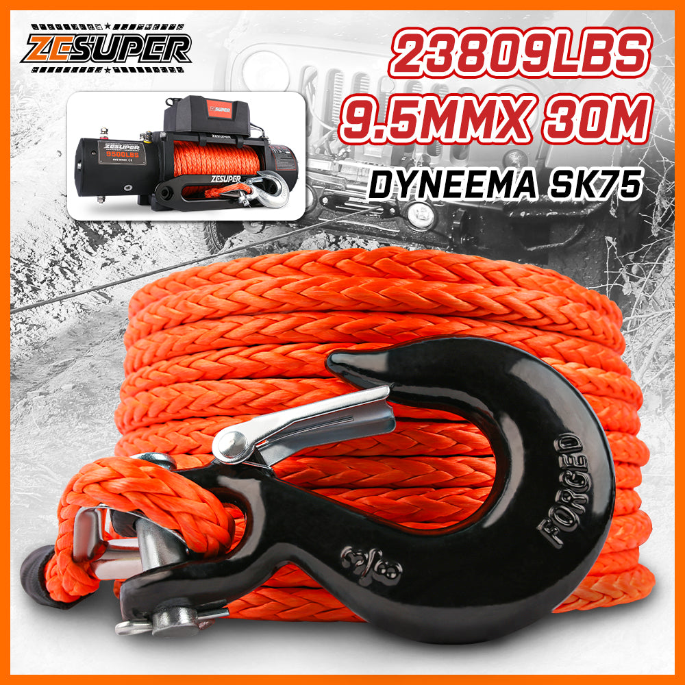 High-Strength Synthetic Winch Rope 9.5MM X 30M Hook