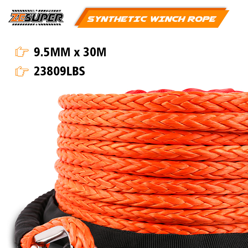 High-Strength Synthetic Winch Rope 9.5MM X 30M Hook