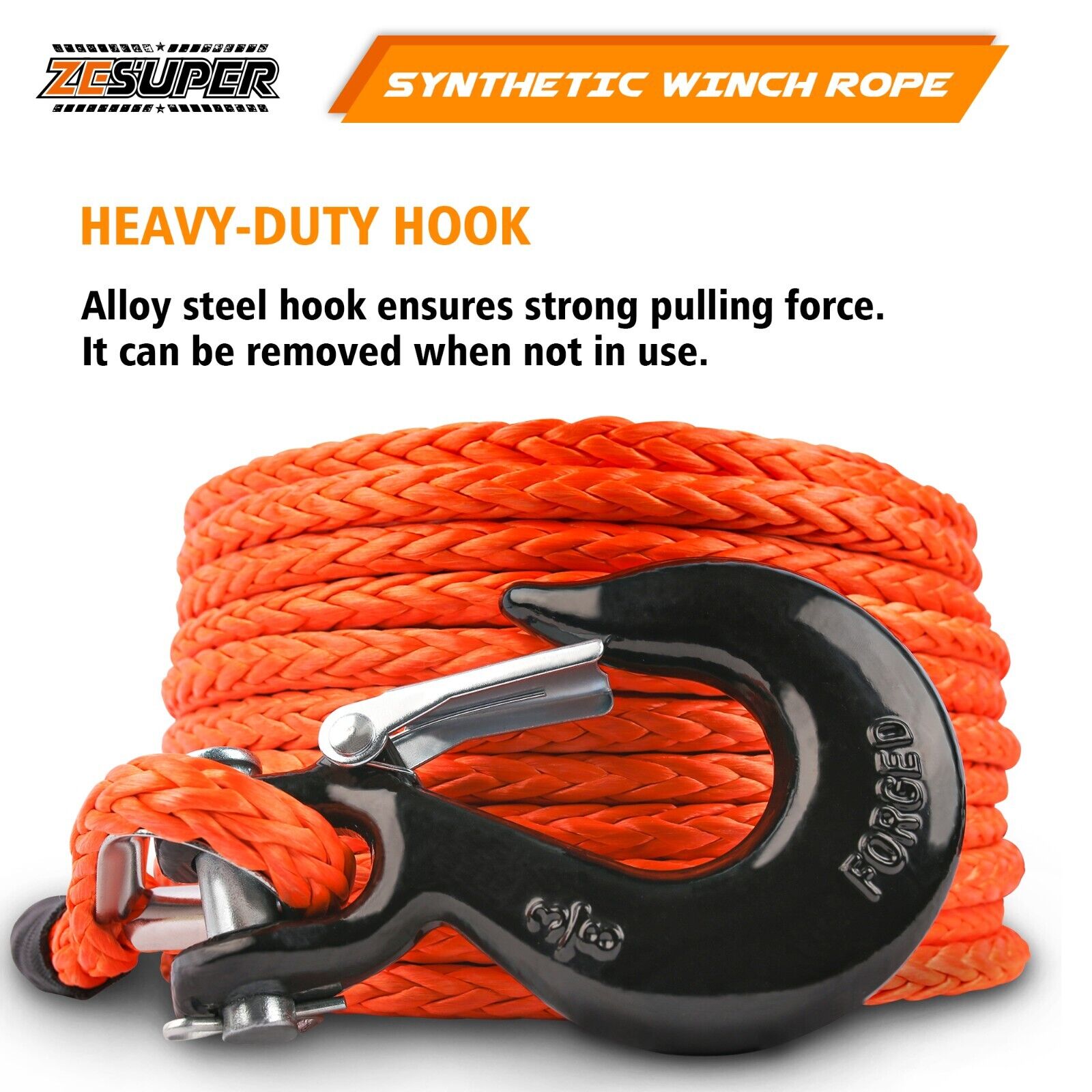 High-Strength Synthetic Winch Rope 9.5MM X 30M Hook