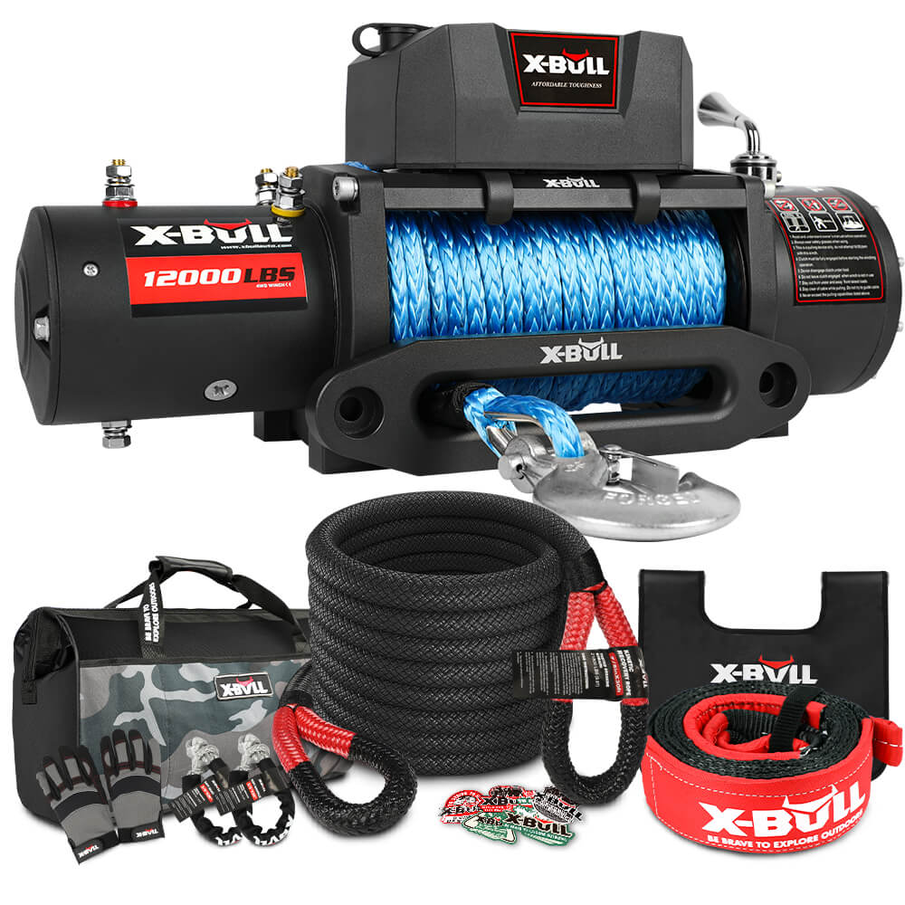 Heavy Duty 4WD Recovery Kit with 12000lbs Winch - X-BULL
