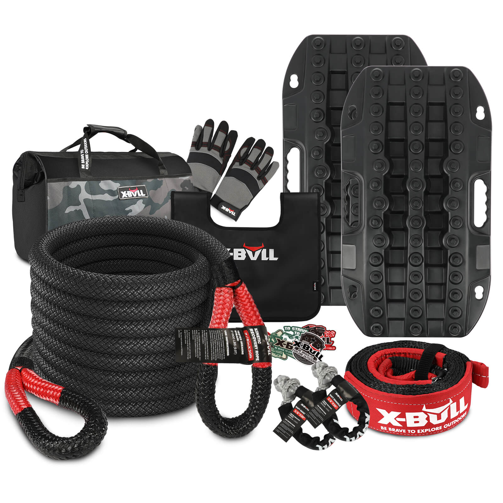 Heavy-Duty 4WD Recovery Kit, 15PCS with Kinetic Rope