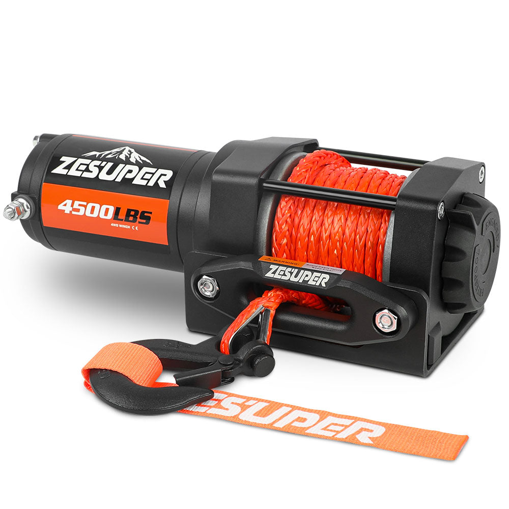 4500LB 12V Electric Winch with Synthetic Rope for ATV & Boat - ZESUPER