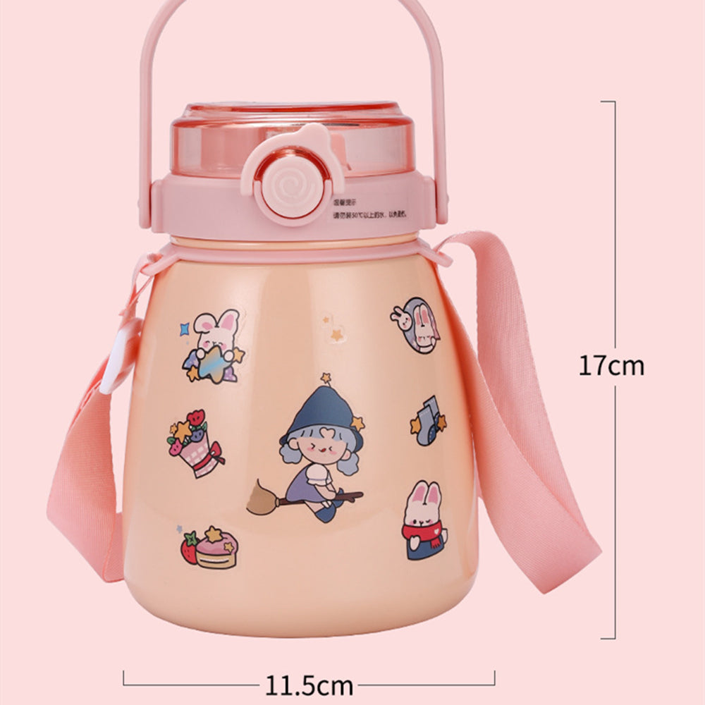 1000ml Large Water Bottle Stainless Steel Straw Water Jug with FREE Sticker Packs Blue