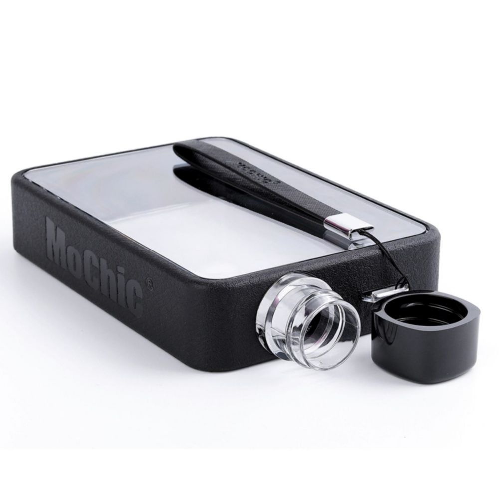 A5 Flat Water Bottle for Warm Drink Black