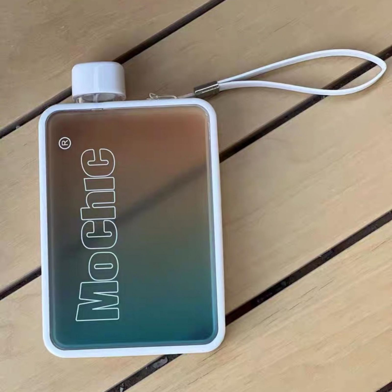 A5 Flat Water Bottle for Warm Drink White