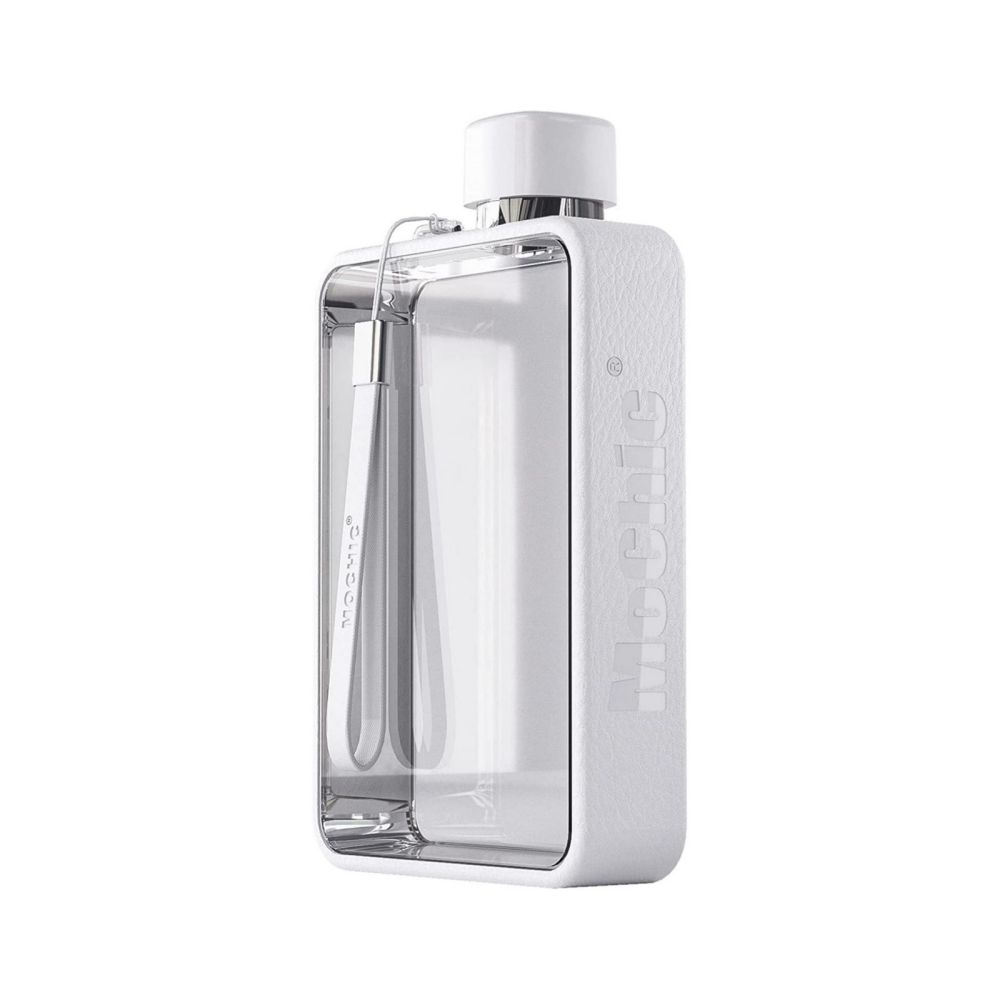 A5 Flat Water Bottle for Warm Drink White