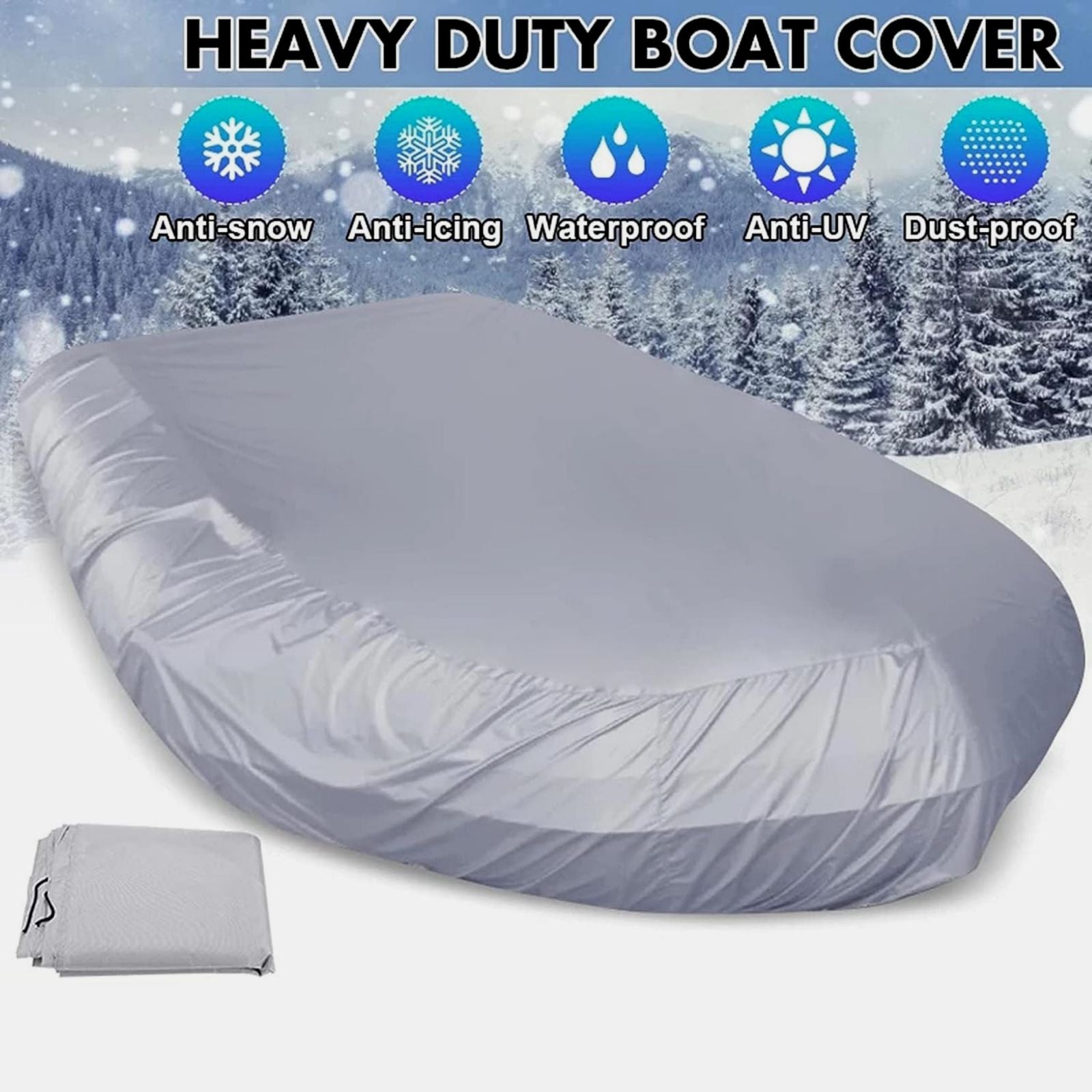 210D Inflatable Boat Cover UV Resistant Inflatable Dinghy Boat Cover Waterproof UV Sun Dust Protective Case Kayak Oxford Cloth Cover 330 cm