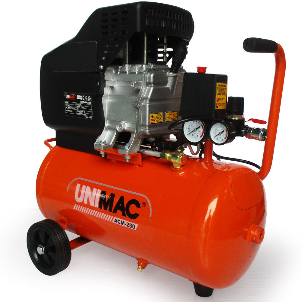 Powerful 2HP 24L Electric Air Compressor w/5pc Tool Kit Unimac