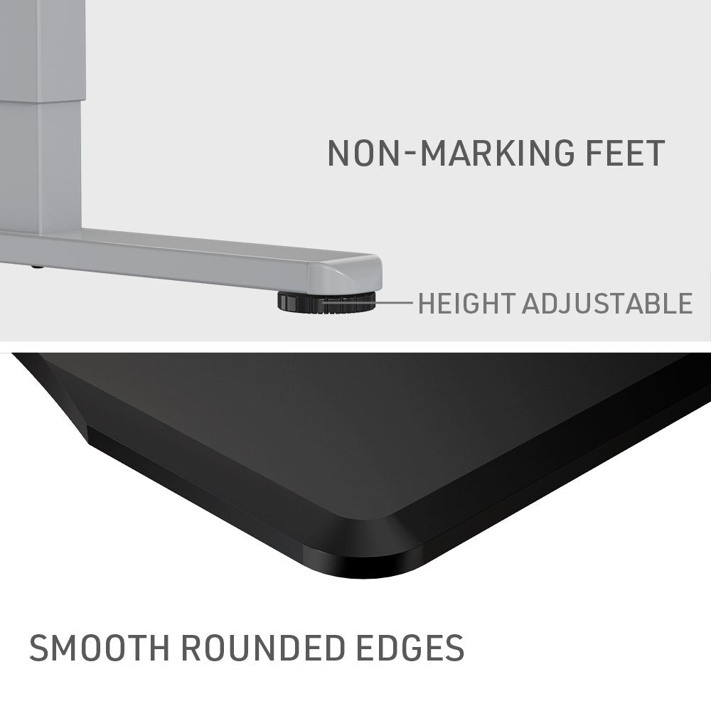 FORTIA Sit To Stand Up Standing Desk, 150x68cm, 72-118cm Electric Height Adjustable, Ergonomically Curved Edge, 50kg Rated, Black/Silver Frame