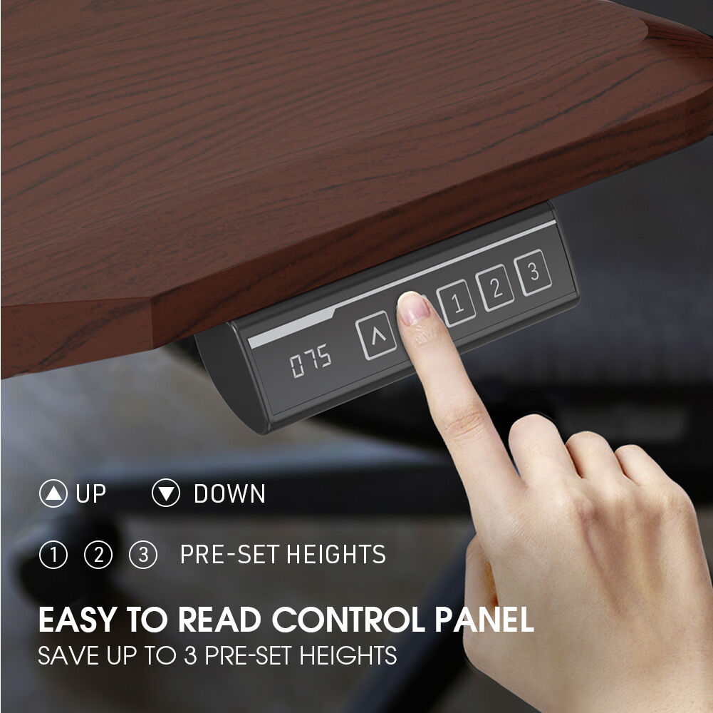 FORTIA Sit To Stand Up Standing Desk, 160x75cm, 72-118cm Electric Height Adjustable, Ergonomically Curved Edge, 50kg Rated, Walnut Style/Silver Frame