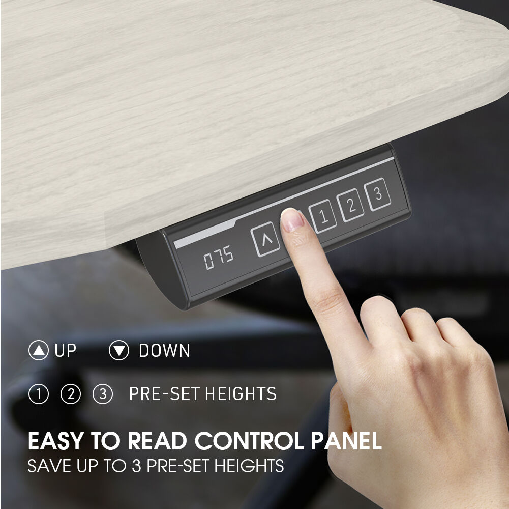 FORTIA Sit To Stand Up Standing Desk, 160x75cm, 72-118cm Electric Height Adjustable, Ergonomically Curved Edge, 50kg Rated, White Oak Style/Silver Frame