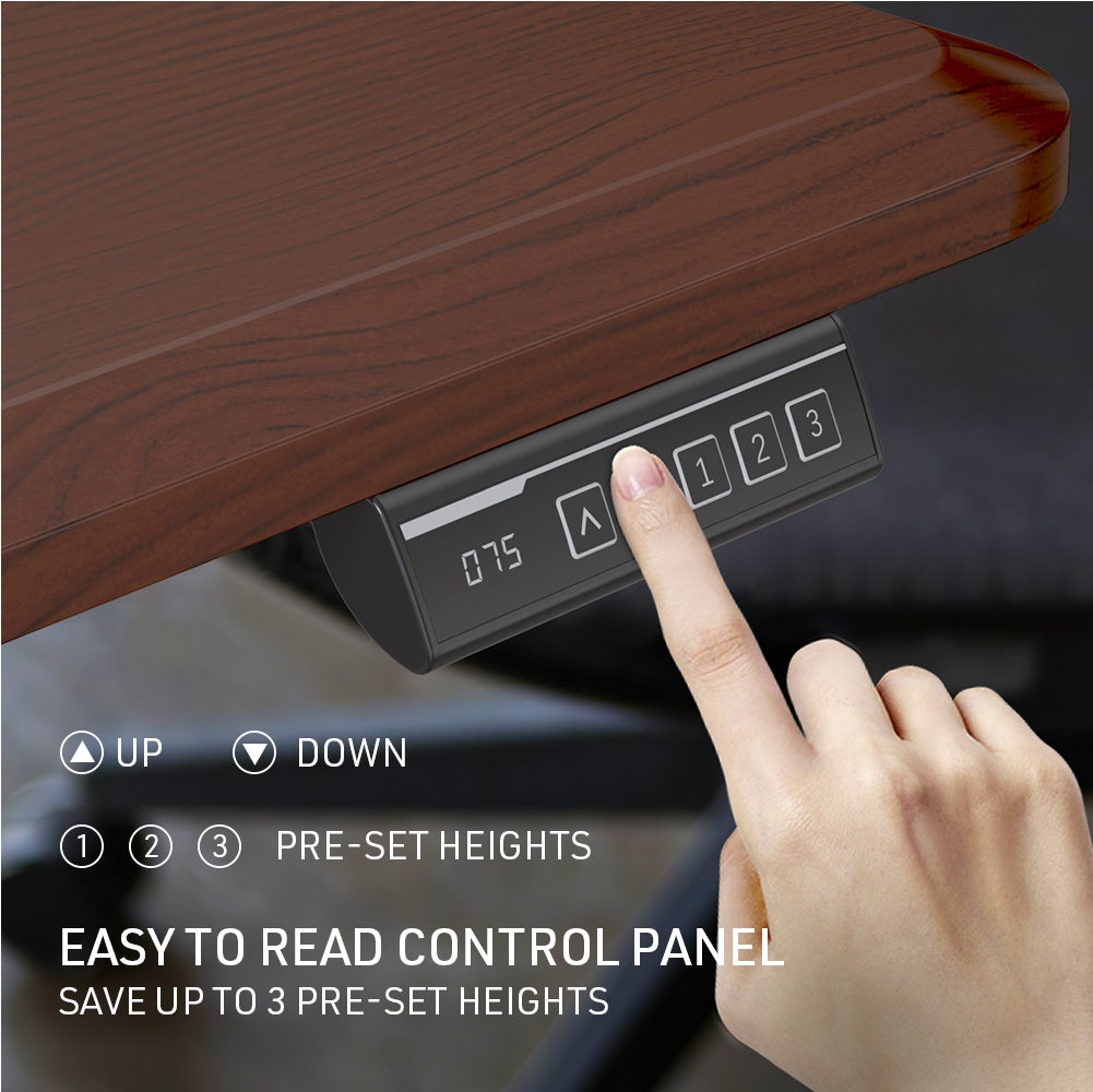 FORTIA 150cm Motorised Standing Desk Height Adjustable Walnut Silver Frame