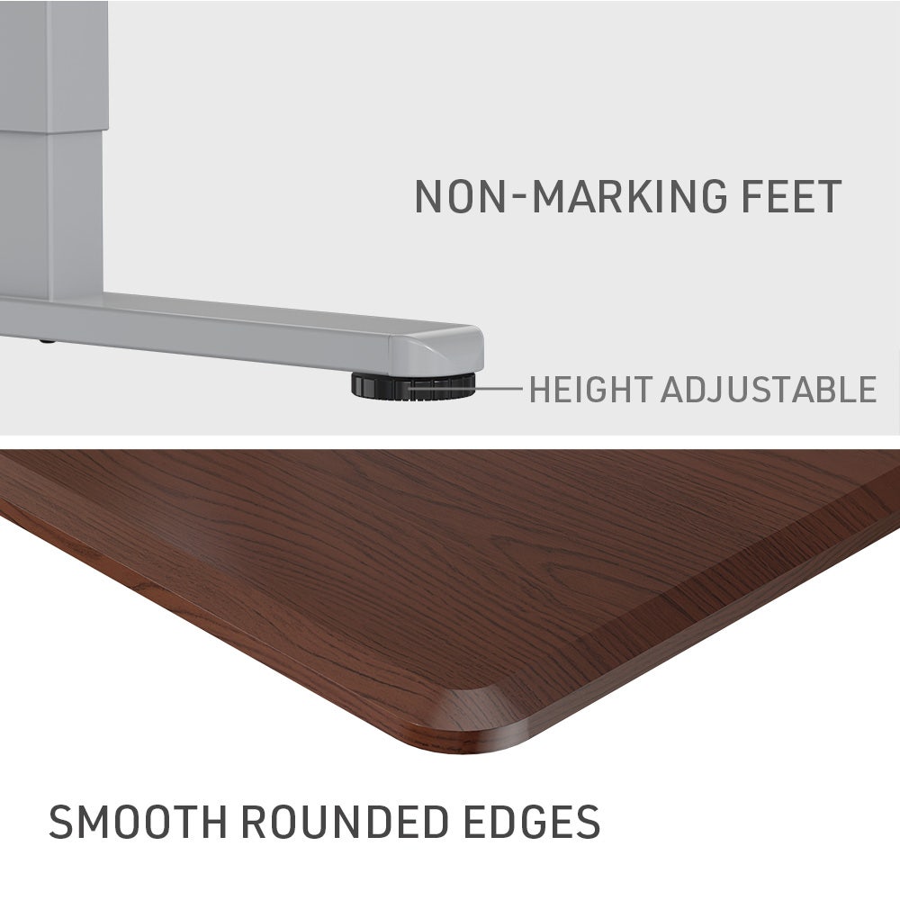 FORTIA 150cm Motorised Standing Desk Height Adjustable Walnut Silver Frame