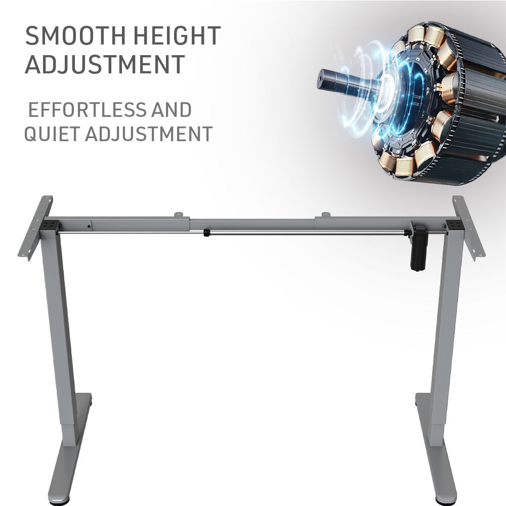 FORTIA 150cm Standing Desk Height Adjustable White Oak Silver Frame