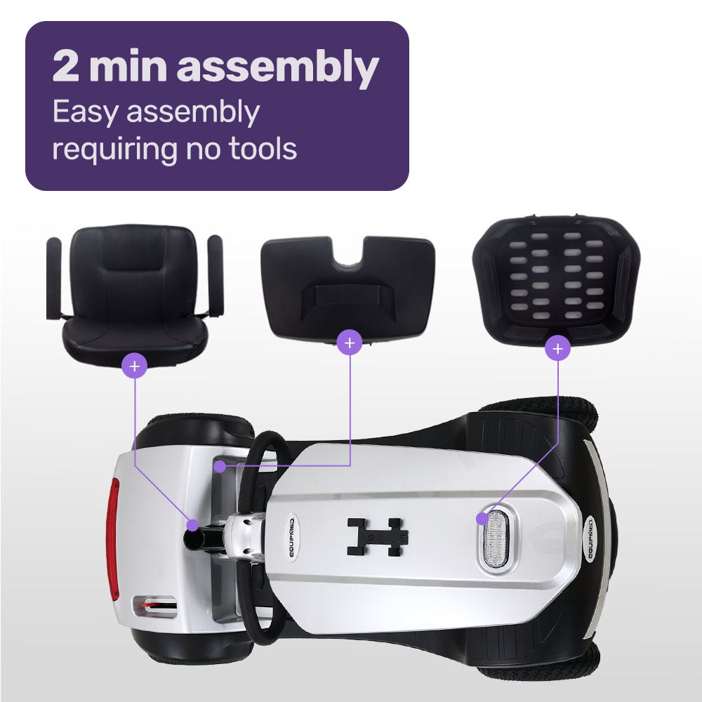 Pathline Electric Mobility Scooter for Elderly with Swivel Seat and LED Lights