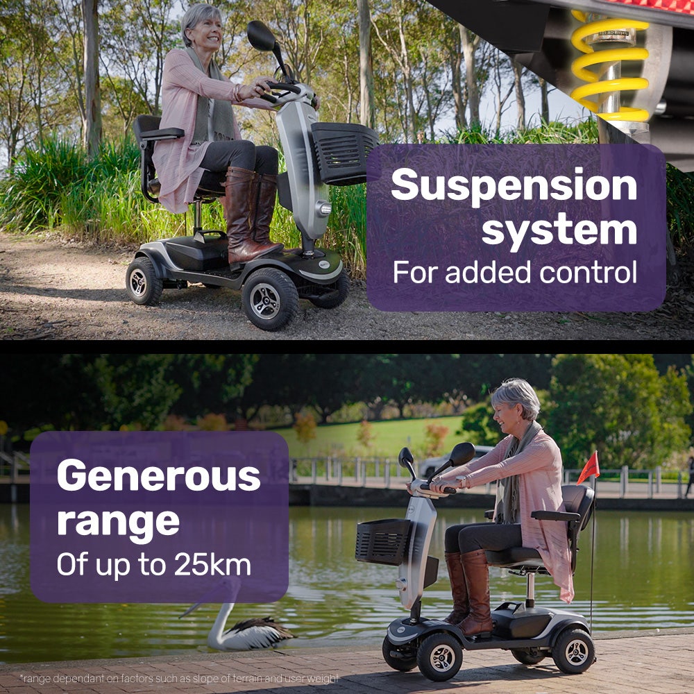 Pathline Electric Mobility Scooter for Elderly with Swivel Seat and LED Lights