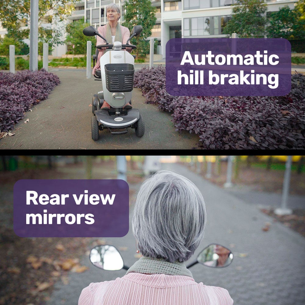 Pathline Electric Mobility Scooter for Elderly with Swivel Seat and LED Lights