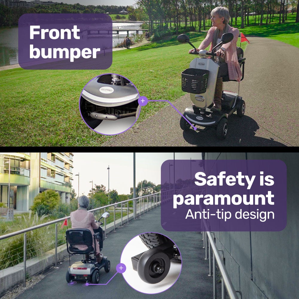 Pathline Electric Mobility Scooter for Elderly with Swivel Seat and LED Lights