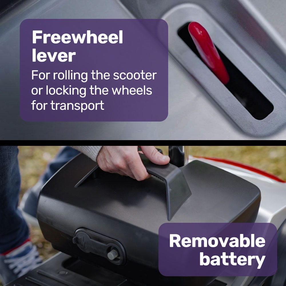Pathline Electric Mobility Scooter for Elderly with Swivel Seat and LED Lights