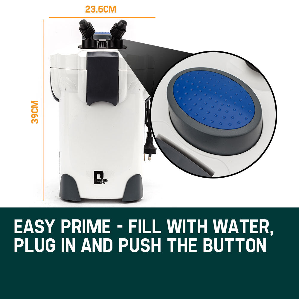 Protégé 1250 L/H External Canister Aquarium Filter Pump
