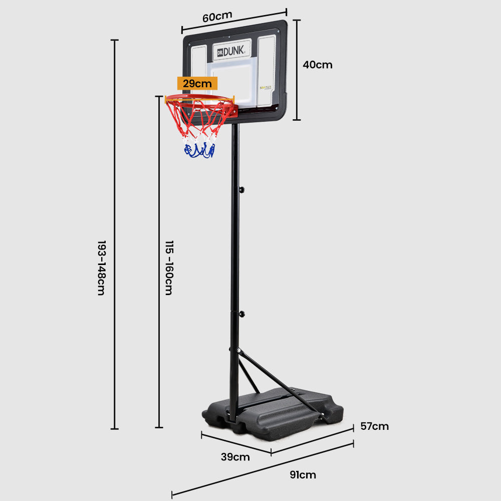 A Series Kids Basketball Hoop Portable Adjustable 1.15m-1.60m