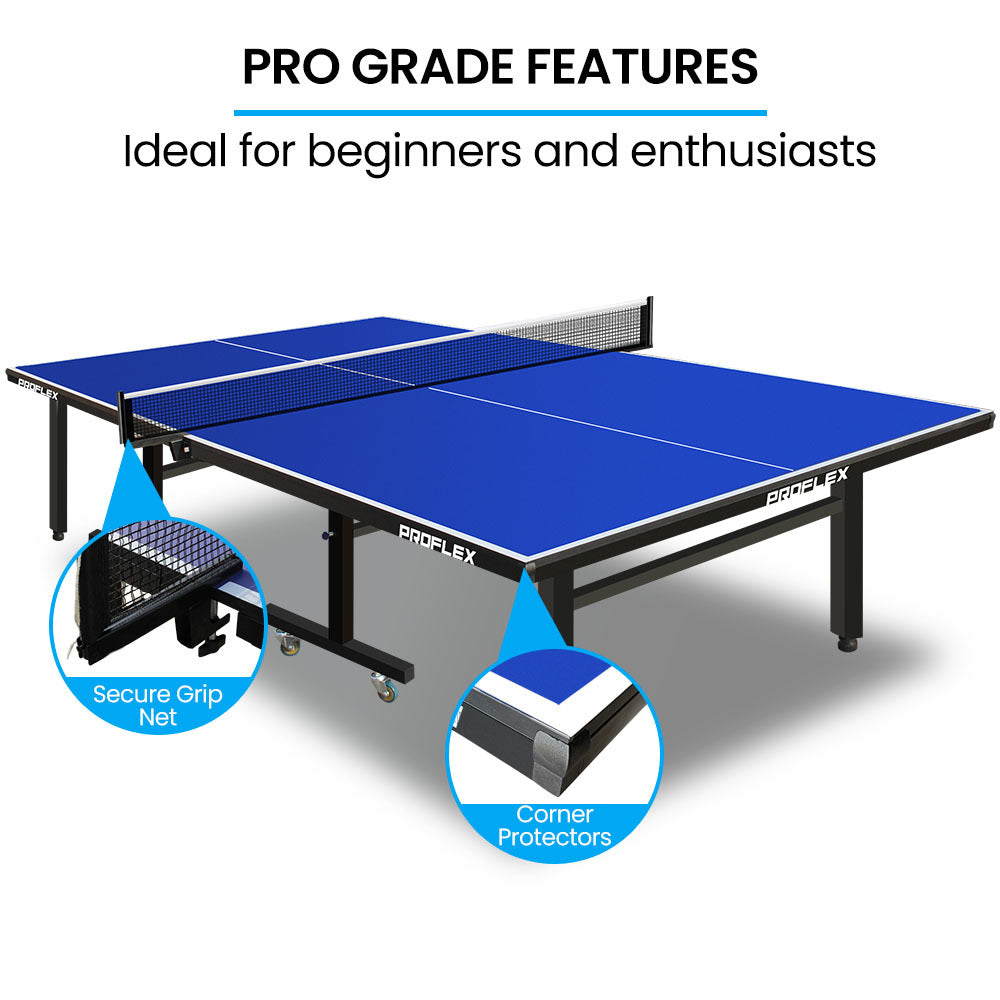 Proflex Indoor Ping Pong Table TrueBounce Blue 4-Player Set