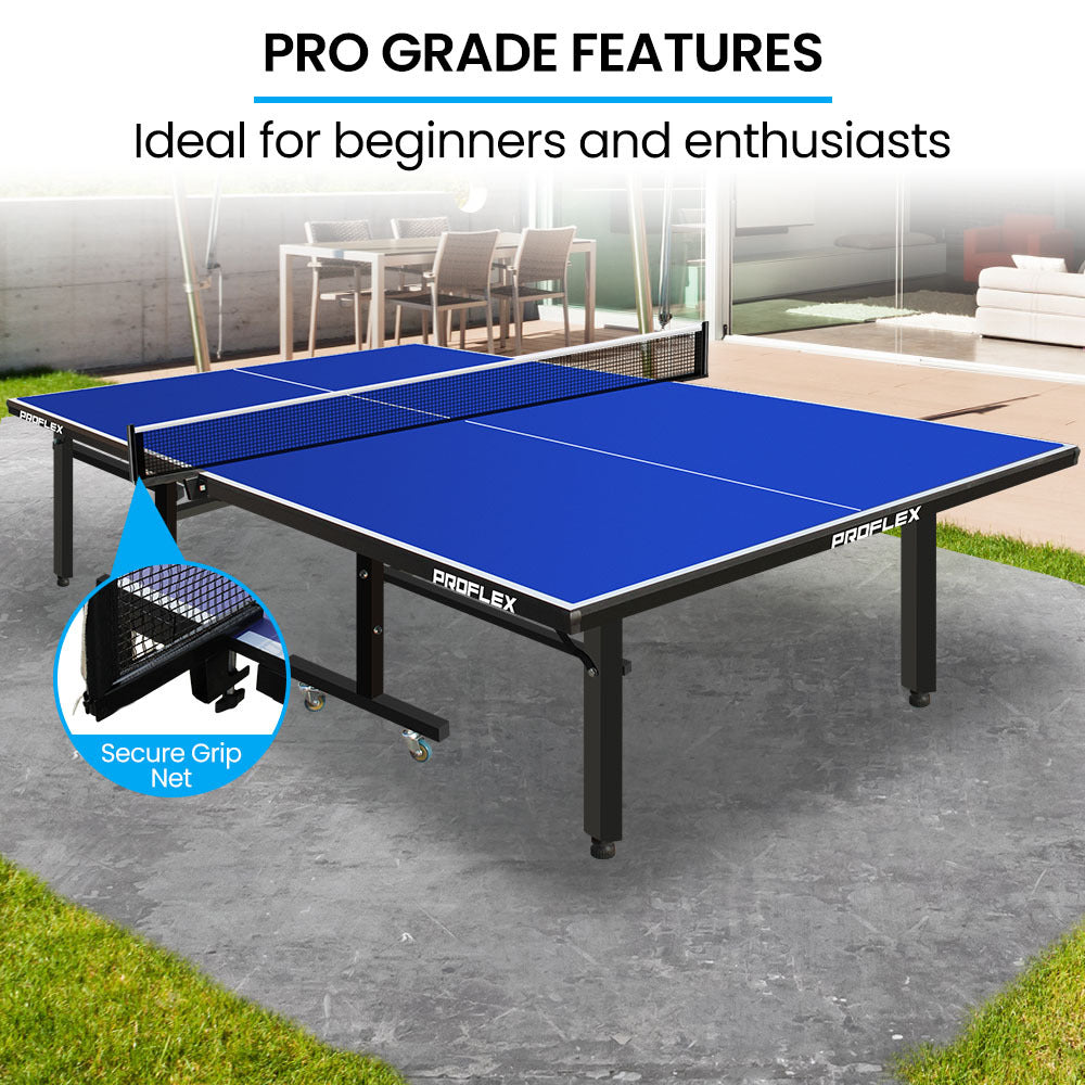 Proflex Outdoor Table Tennis Table 4-Player Set Blue