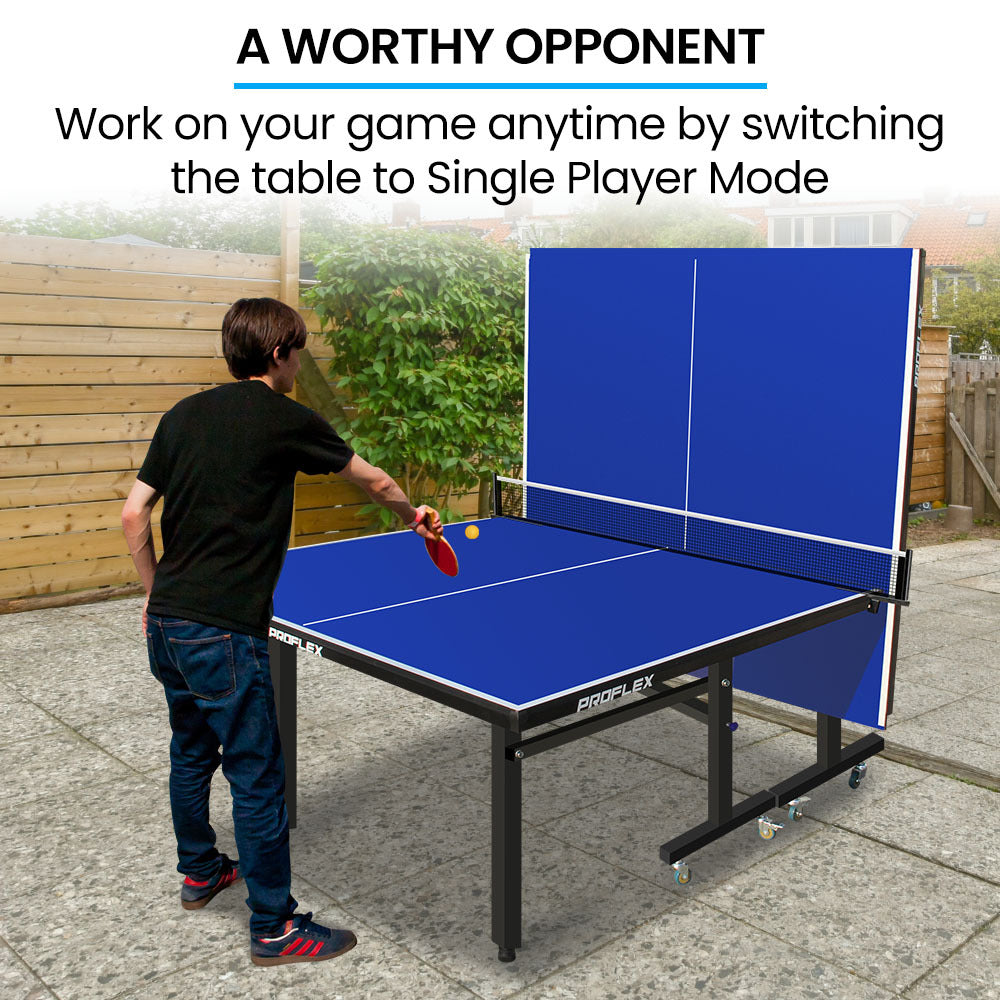 Proflex Outdoor Table Tennis Table 4-Player Set Blue