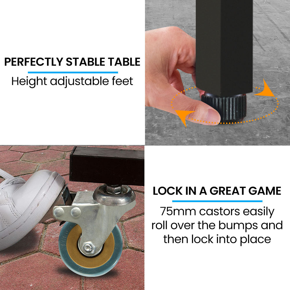 Proflex Outdoor Table Tennis Table 4-Player Set Blue