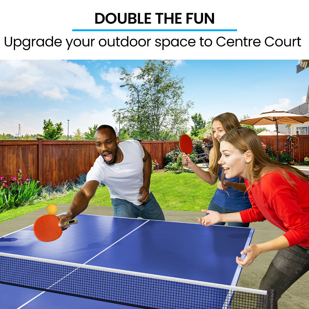 Proflex Outdoor Table Tennis Table 4-Player Set Blue