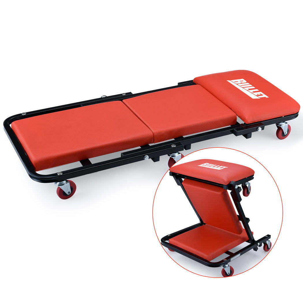 2-in-1 Padded Creeper/Mechanics Stool with 6 Wheels - Bullet