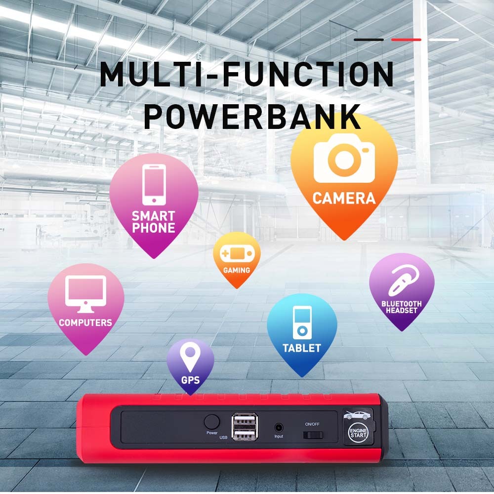 25000mAh Jump Starter, Power Bank, LED Torch - E-Power