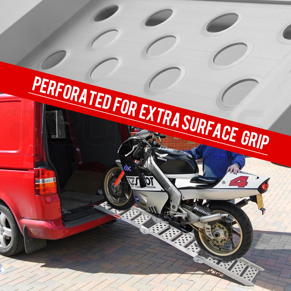 2m Durable Folding Aluminum Loading Ramp, 270kg Capacity - BULLET