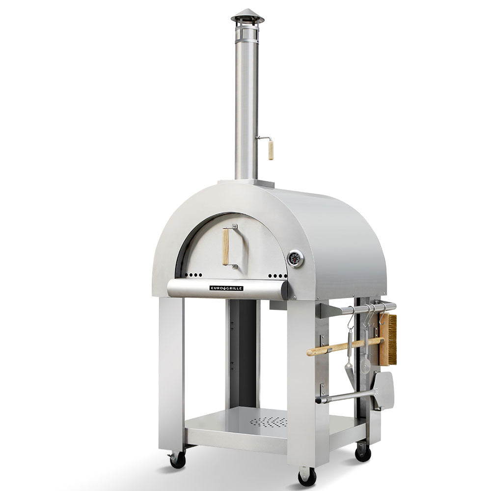 Stainless Steel Woodfired Pizza Oven, Ceramic Bricks - EuroGrille