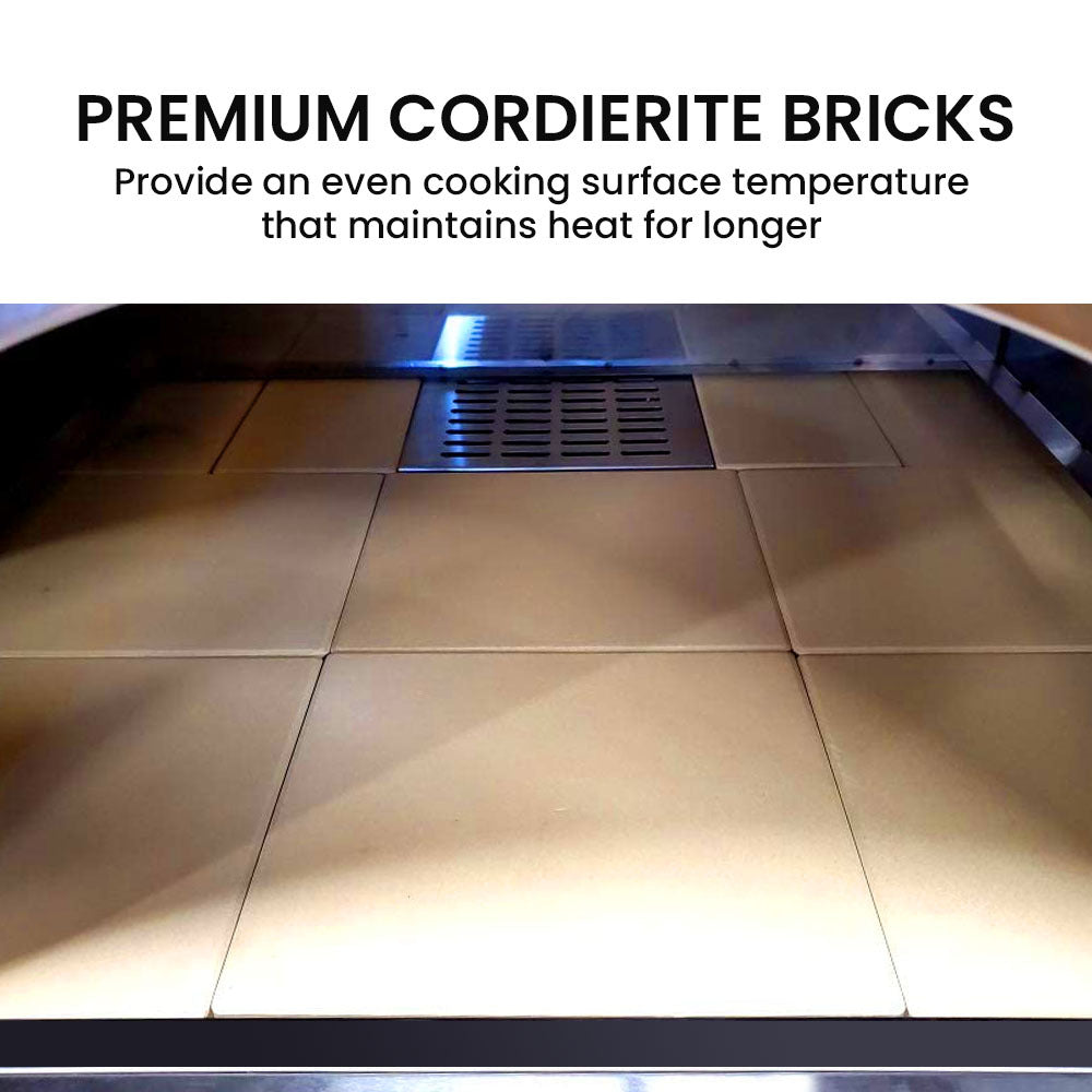 Stainless Steel Woodfired Pizza Oven, Ceramic Bricks - EuroGrille