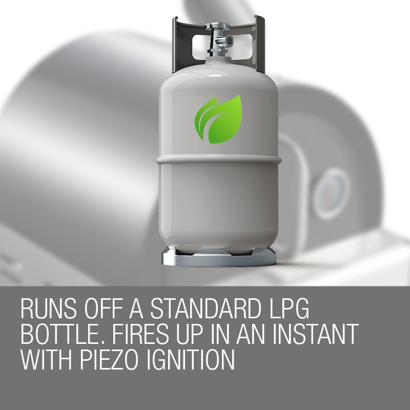 EuroGrille Portable Pizza Oven BBQ Camping LPG Gas Benchtop Stainless Steel