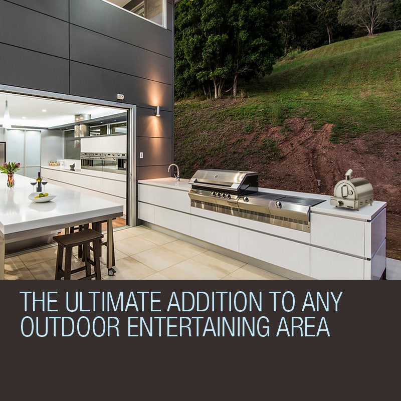 EuroGrille Portable Pizza Oven BBQ Camping LPG Gas Benchtop Stainless Steel