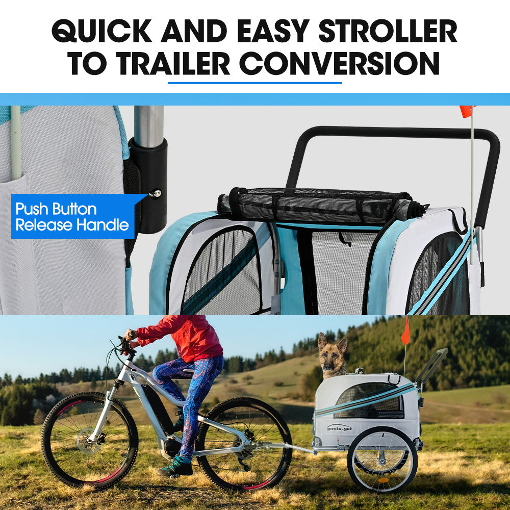 Tagalong Pet Cargo Bike Trailer/Stroller Blue
