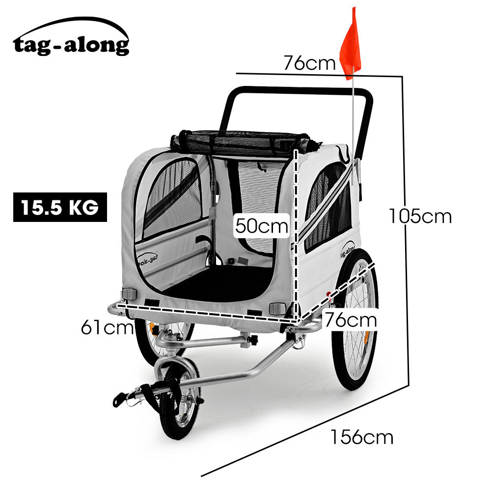 Tagalong Pet & Cargo Bike Trailer Stroller Grey