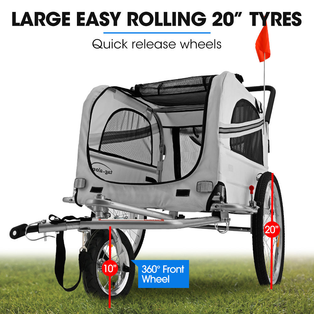 Tagalong Pet & Cargo Bike Trailer Stroller Grey