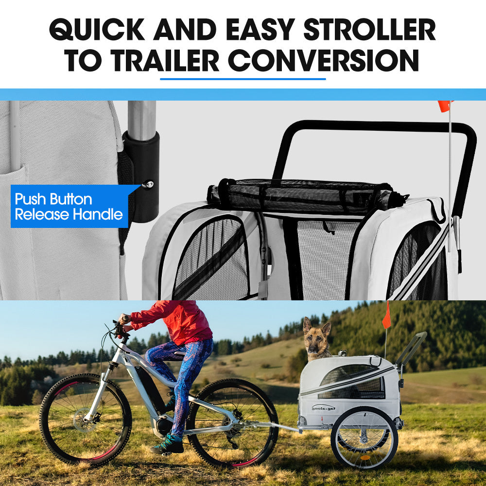Tagalong Pet & Cargo Bike Trailer Stroller Grey