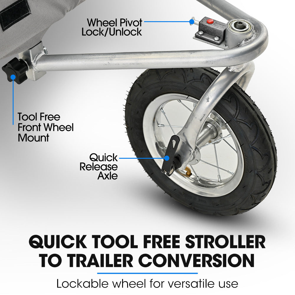 Tagalong Pet & Cargo Bike Trailer Stroller Grey