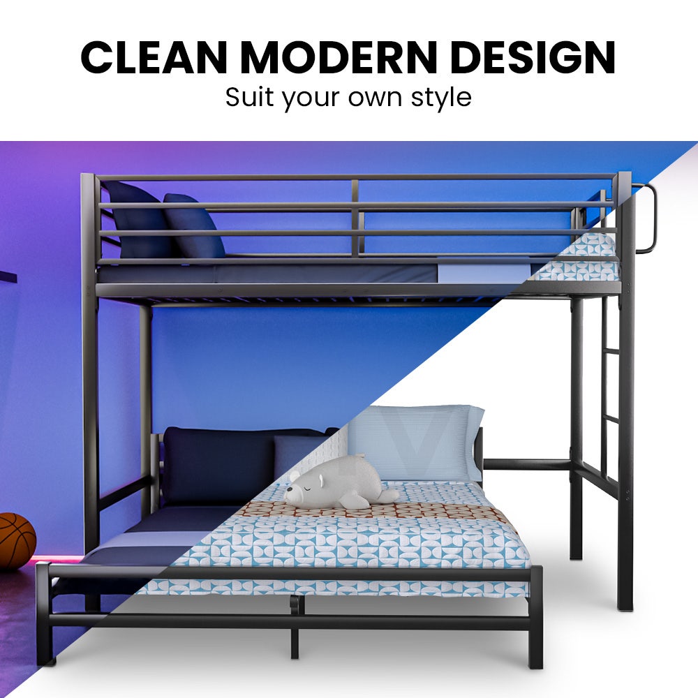Kingston Slumber Single Loft Bed Double Underbed Matte Dark Grey