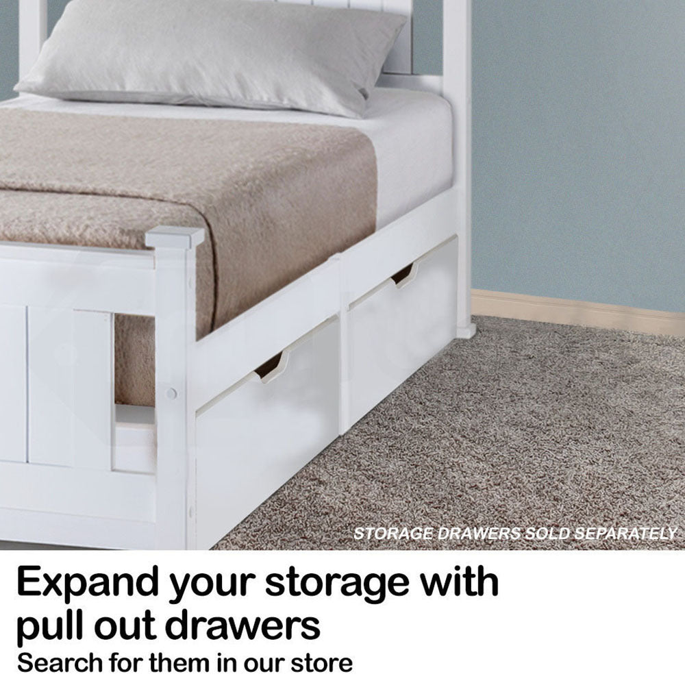 Kingston Slumber Single Wooden Bed Frame White