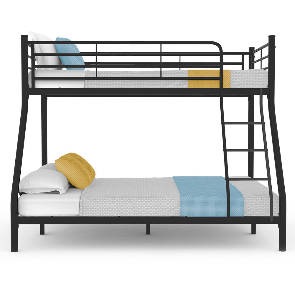 Durable Metal Single over Double Bunk Bed Frame, Matte Grey