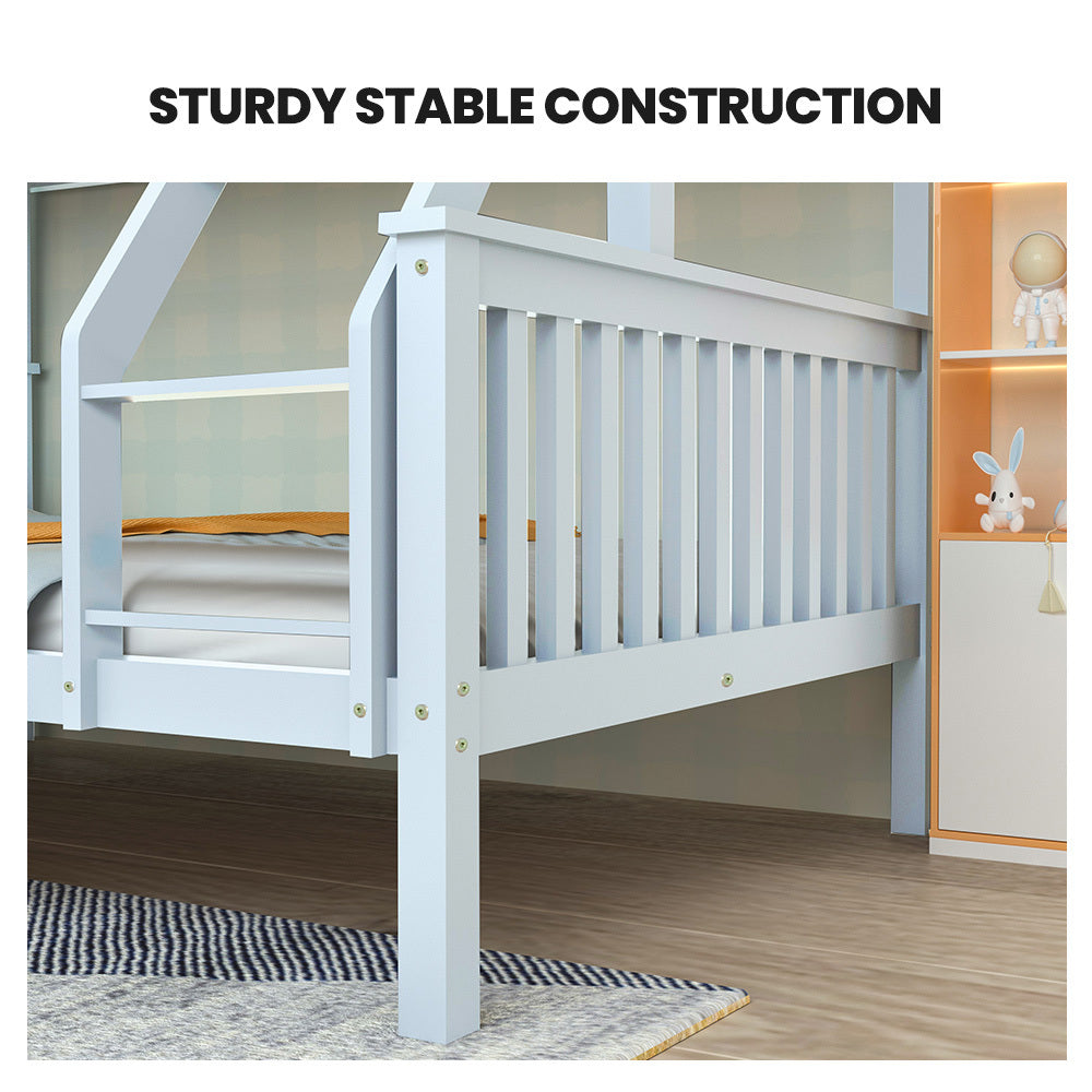 Kingston Slumber Single Over Double Bunk Bed Frame Modular Pine White